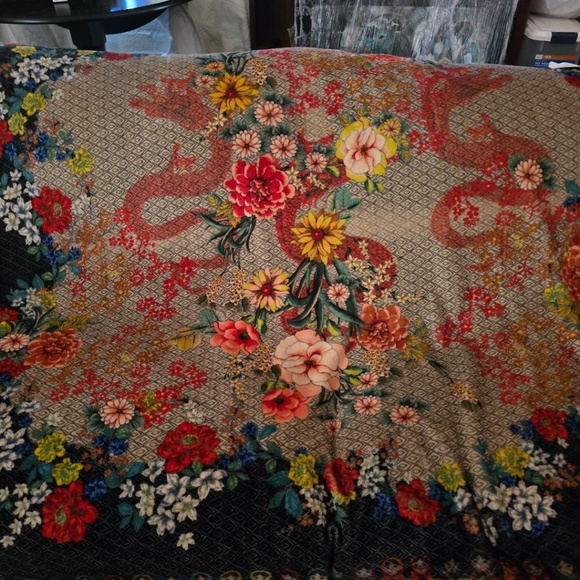 Johnny Was Reversible Cozy Blanket 60 Inches by 70 inches - Picture 8 of 9